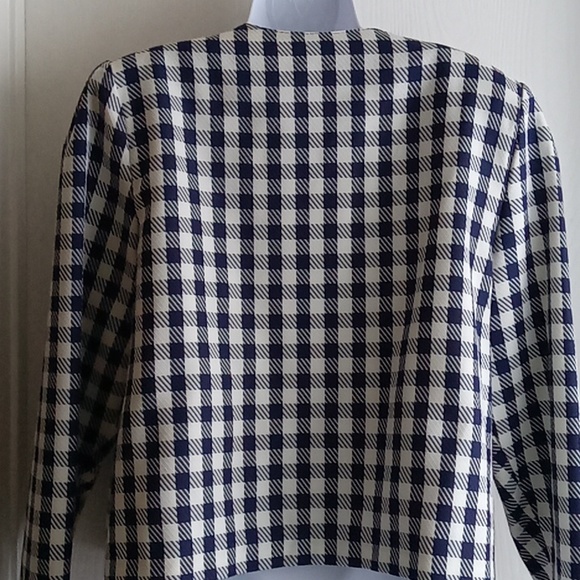 ⭐️Host Pick⭐️  Vintage D'ALLAIRDS | Blue and White Checkered Jacket - Picture 4 of 11